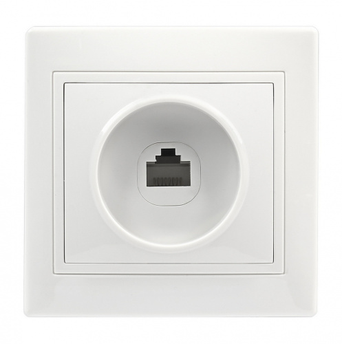 Розетка SMARTBUY скрытая установка, компьютерная RJ-45 1-местная белая "Венера" (SBE-01w-S1-RJ) (1/10)