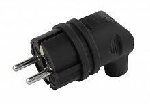 Вилка каучуковая ЭРА V9-B-IP44 с/з 90град с кольцом 16A IP44 черная (1/240)