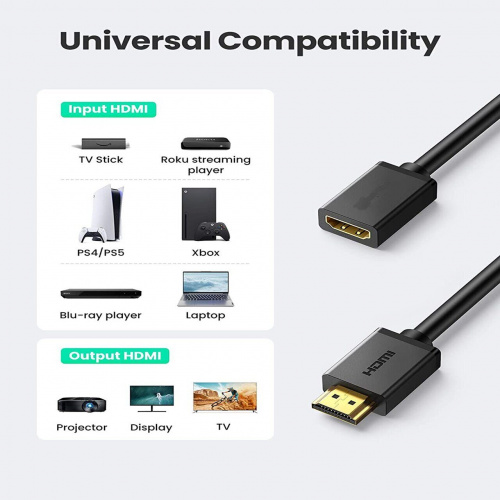Кабель удлинительный  HDMI-19M---HDMI-19F ver 2.0, 2m, Telecom <TCG-235MF-2M> (1/60) (TCG235MF-2M) фото 3
