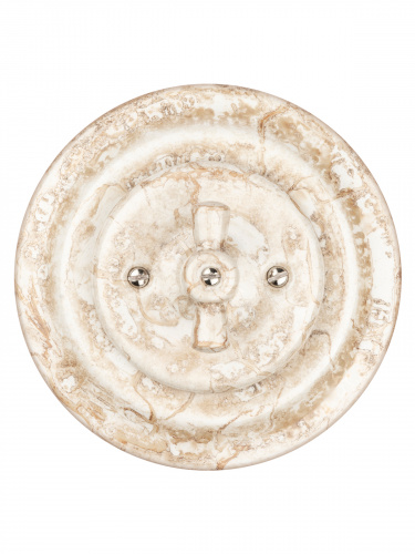 Выключатель скрытой установки фарфоровый поворотный проходной с ручкой (бантик) 10А мраморный «Болонь» TDM (SQ1820-0113) фото 5