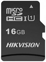 Карта памяти MicroSD  16GB  Hikvision (Hiksemi) Class 10 UHS-I U1  (92/10 Mb/s)  без адаптера (HS-TF-C1(STD)/16G/ZAZ01X00/OD)