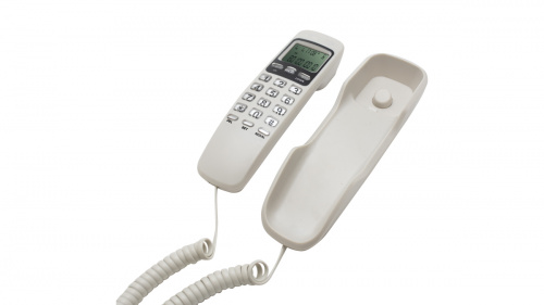 Телефон проводной RITMIX RT-010 с дисплеем, узкий корпус, белый (1/40) (80002751)