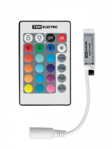Контроллер для светодиодных лент и модулей RGB-IR-12В-6А-72Вт-IP20, 3 канала, пульт 24 кнопки, TDM (1/150) (SQ0331-0505) фото 3