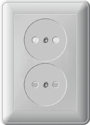 Розетка 2-м С/У WESSEN59 16А IP20 без заземл. защ. шторки в сборе бел. Systeme Electric RS16-254-18 (1/6/36)