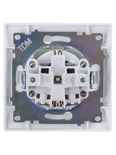 Розетка 2П+З 16А 250В IP44 с крышкой белая , с/у, "Лама" (10/120) TDM (SQ1815-0026) фото 3