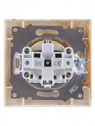 Розетка 2П+З 16А 250В сосна , с/у, "Лама" (10/120) TDM (SQ1815-0323) фото 3 Розетка 2П+З 16А 250В сосна , с/у, "Лама" (10/120) TDM (SQ1815-0323) фото 3