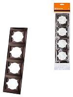 Рамка 4-х постовая вертикальная шоколад , с/у, "Лама" (12/144) TDM (SQ1815-0535)