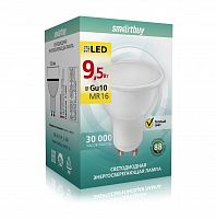 Лампа светодиодная SMARTBUY GU10 (MR16) 9,5Вт 220V 3000K (теплый свет) (10/100) (SBL-GU10-9_5-30K)