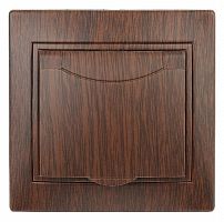 Розетка INTRO 2P+E Schuko с крышкой, 16АХ-250В, скрытой установки, Plano, венге (1/10/100/1500) (Б0030064)