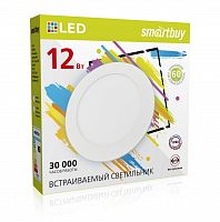 Светильник светодиодный SMARTBUY даунлайт встраиваемый круглый белый 12w/4000K/IP20 (SBL-DL-12-4K) (1/40)