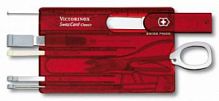 Швейцарская карта Victorinox SwissCard Classic, красный, полупрозрачный (подар. коробка) (0.7100.T)