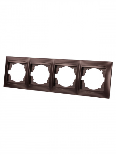 Рамка 4-х постовая горизонтальная шоколад , с/у, "Лама" (12/144) TDM (SQ1815-0532) фото 5 Рамка 4-х постовая горизонтальная шоколад , с/у, "Лама" (12/144) TDM (SQ1815-0532) фото 5