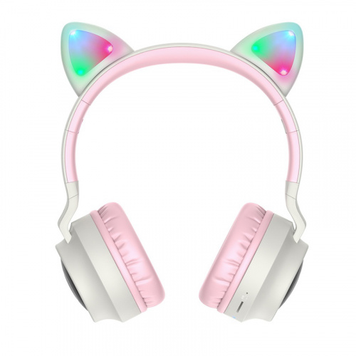 Наушники полноразмерные HOCO W27 Cat Ear, bluetooth, цвет: серый (1/30) (6931474718457)