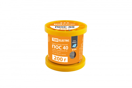 Припой ПОС 40, трубка с канифолью, ГОСТ 21931-76, Ø1 мм, 200 г, катушка, серия "Алмаз" TDM (1/10/60) (SQ1025-0323) Припой ПОС 40, трубка с канифолью, ГОСТ 21931-76, Ø1 мм, 200 г, катушка, серия "Алмаз" TDM (1/10/60) (SQ1025-0323)