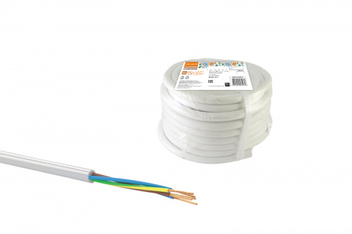 Провод НАРОДНЫЙ ПВСмб 5х1,5 (10м), белый (1/10/10) (SQ0118-0615) Провод НАРОДНЫЙ ПВСмб 5х1,5 (10м), белый (1/10/10) (SQ0118-0615)