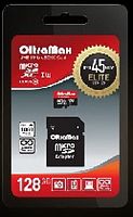 Карта памяти MicroSD  128GB  OltraMax Class 10 Elite UHS-I (45 Mb/s) + SD адаптер (OM128GCSDXC10UHS-1-ElU1)