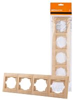 Рамка 4-х постовая горизонтальная сосна , с/у, "Лама" (12/144) TDM (SQ1815-0332)
