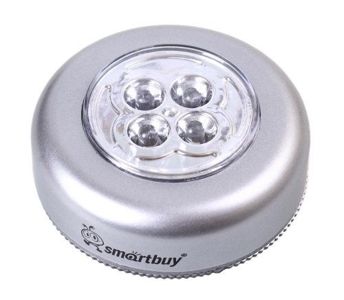 Фонарь SMARTBUY SBF-831-S, PUSH LIGHT, серебро, 1 шт х 4 LED, 3xAAA (1/200)