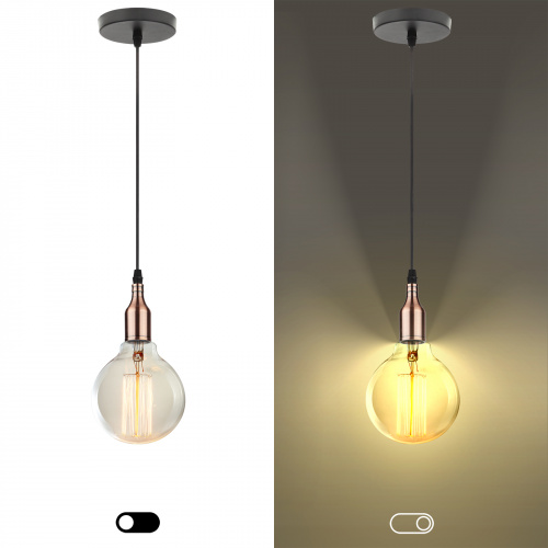 Cветильник ЭРА PL13 E27 - 6 RC подвес потолочный LOFT под лампу цоколь Е27 провод 1 м цвет медь (60/360) (Б0048527) фото 3