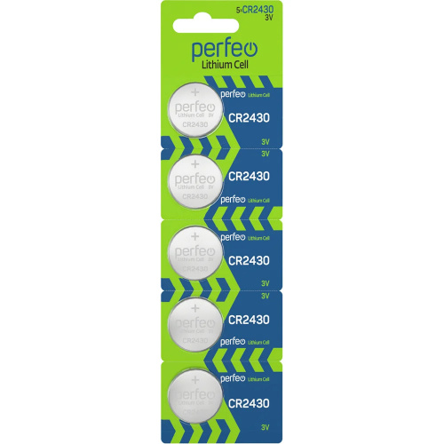 Элемент питания Perfeo CR2430/5BL Lithium Cell (5/100/600) (PF CR2430/5BL)