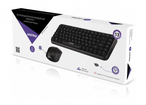 Комплект беспроводной Клавиатура + Мышь Smartbuy 626376AG, (SBC-626376AG-K), черная (1/10) фото 3