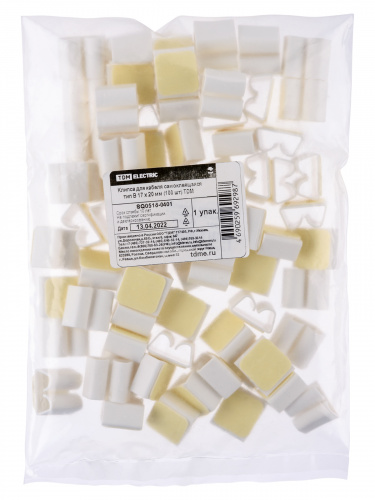 Клипса для кабеля самоклеящаяся тип B 17х20 мм (100шт) TDM (1/20) (SQ0516-0401) фото 2 Клипса для кабеля самоклеящаяся тип B 17х20 мм (100шт) TDM (1/20) (SQ0516-0401) фото 2