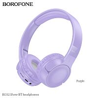 Наушники полноразмерные Borofone BO32 Show, беспроводные, bluetooth 5.4, AUX, цвет: фиолетовый (1/60) (6941991118753)