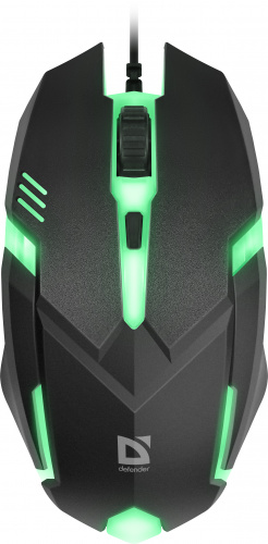 Мышь проводная DEFENDER Сyber MB-560L, USB, 7 цветов, 3 кнопки, черный (1/40) (52560) фото 3