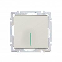 Выключатель SMARTBUY скрытая установка, 1-клавишный с индикатором 10А бежевый "Нептун" (SBE-05i-10-SW1-1)