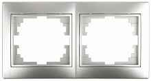 Рамка INTRO на 2 поста гор., скрытой установки, Plano, алюминий (1/20/400/3200) (Б0030094)