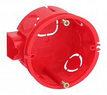 Коробка установочная ЭРА KUTS-68-42-s-red усиленная для твердых стен с саморезами, стыковочные узлы красная IP20 (1/300) (Б0051809)