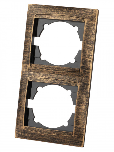 Рамка 2-х постовая вертикальная старинная бронза с/у, "Лама" (1/20) TDM (SQ1815-0779) фото 5 Рамка 2-х постовая вертикальная старинная бронза с/у, "Лама" (1/20) TDM (SQ1815-0779) фото 5