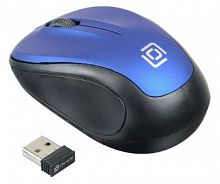 Беспроводная мышь OKLICK 665MW черный/синий (1000dpi) USB (3but) (1025132)
