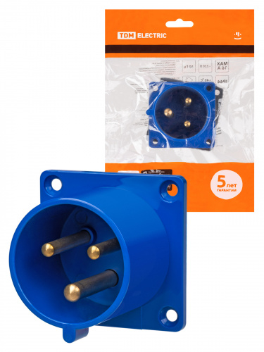 Вилка 623 скрытая 2Р+РЕ 32А 220В IP44 TDM (20/80) (SQ0607-0004) Вилка 623 скрытая 2Р+РЕ 32А 220В IP44 TDM (20/80) (SQ0607-0004)