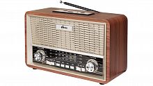 Радиоприемник трёхдиапазонный RITMIX RPR-111 WOOD, Bluetooth, USB флэш/microSD, MP3, вход USB Type-C, AUX-разъём, ретро под дерево (1/18) (80003914)