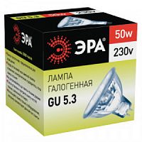 Лампа ЭРА галогенная GU5.3-JCDR (MR16)-50W-230V-CL GU5.3 50Вт софит теплый белый свет (1/200) (C0027365)