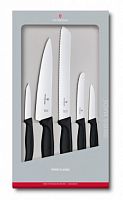 яНабор кухонных ножей Victorinox Swiss Classic Kitchen, компл.: 5 шт., чёрный (подар. коробка) (6.7133.5G)