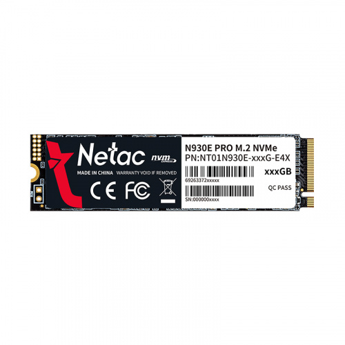 Внутренний SSD  Netac  256GB  N930E  Pro, PCIe x4, R/W - 2040/1270 MB/s, (M.2), 2280, TLC 3D NAND (NT01N930E-256G-E4X)