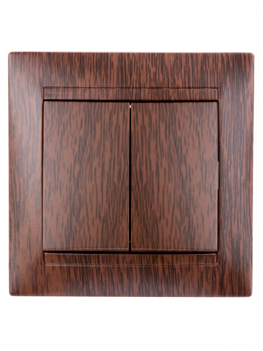 Выключатель 2-х клавишный 10А венге "Лама" с/у (1/10/120) TDM (SQ1815-0402) фото 4 Выключатель 2-х клавишный 10А венге "Лама" с/у (1/10/120) TDM (SQ1815-0402) фото 4