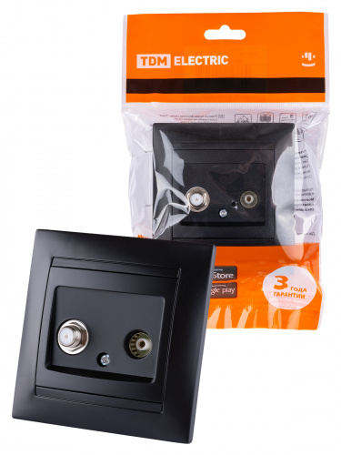 Розетка TV ("мама") + SAT (F-разъем) 0-2400МГц графит , с/у, "Лама" (10/120) TDM (SQ1815-0620) Розетка TV ("мама") + SAT (F-разъем) 0-2400МГц графит , с/у, "Лама" (10/120) TDM (SQ1815-0620)