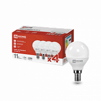 Лампа светодиодная IN HOME ШАР-VC 4PACK 11Вт 230В Е14 4000К 1050Лм (4шт./упак) (1/25) (4690612047874)