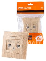 Розетка двойная телефонная RJ11 сосна , с/у, "Лама" (10/120) TDM (SQ1815-0318)