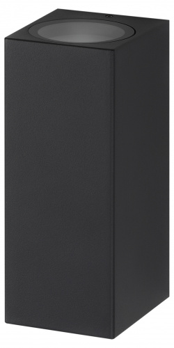 Светильник ЭРА WL38 BK декоративный накладной настенный под лампу 2хGU10 (2 шт), IP54, для интерьера, фасадов зданий, черный (1/20) (Б0054410)