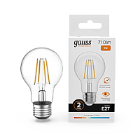 Лампа светодиодная Gauss Filament Elementary А60 9W 710lm 2700К Е27 1/10/50 (22219)