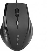 Мышь проводная DEFENDER Accura MM-362, USB, 6 кнопок, 800-1600 dpi, черный (1/40) (52362)