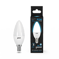 Лампа светодиодная GAUSS Свеча 9.5W 950lm 6500К E14 1/10/100 (103101310)