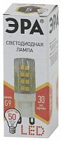 Лампа светодиодная ЭРА STD LED JCD-5W-CER-827-G9 G9 5Вт керамика капсула теплый белый свет (1/1000) (Б0027863)