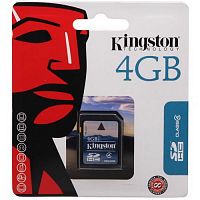 Карта памяти SDHC 4GB  Kingston Class 4 (SD4/4GB)