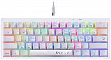 Клавиатура проводная игровая механическая DEFENDER Deimos GK-303 RU,RGB,61кн,корич.свитчи,белый (1/20) (45304)