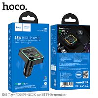 FM-трансмиттер HOCO E85 Tiger, Bluetooth 5.4, 2 USB, 1 Type-C, пластик, кнопка ответа, TF, QC3.0, дисплей, цвет: чёрный (1/120) (6942007634304)